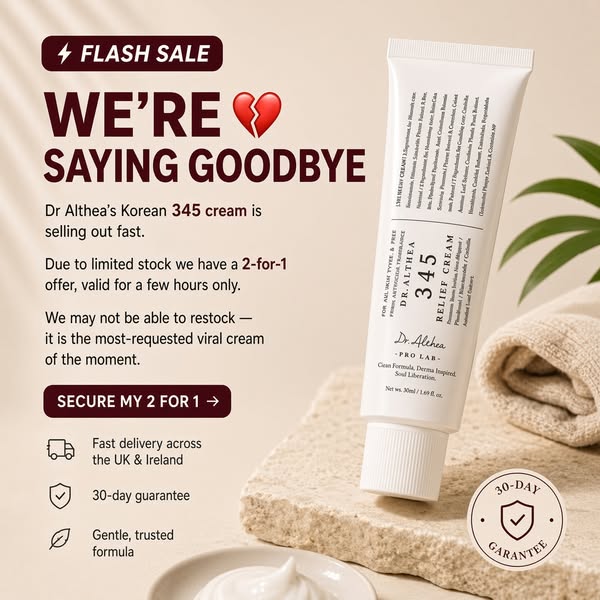Soothes skin that reacts to everything, 345 Relief Cream