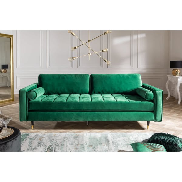 Sofa Monte Carlo 3 Seater Emerald Green 225cm