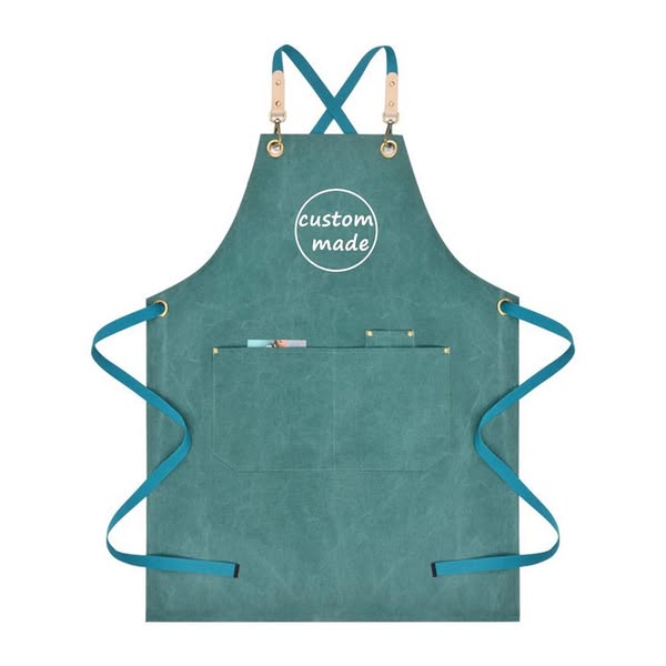 Personalized Unisex Canvas Water Resistant Apron for Restaurant,Bakery,Cafe, Kitchen,Florist,Nail Tech,Studio,Work Shop,BBQ,Aprons Gift