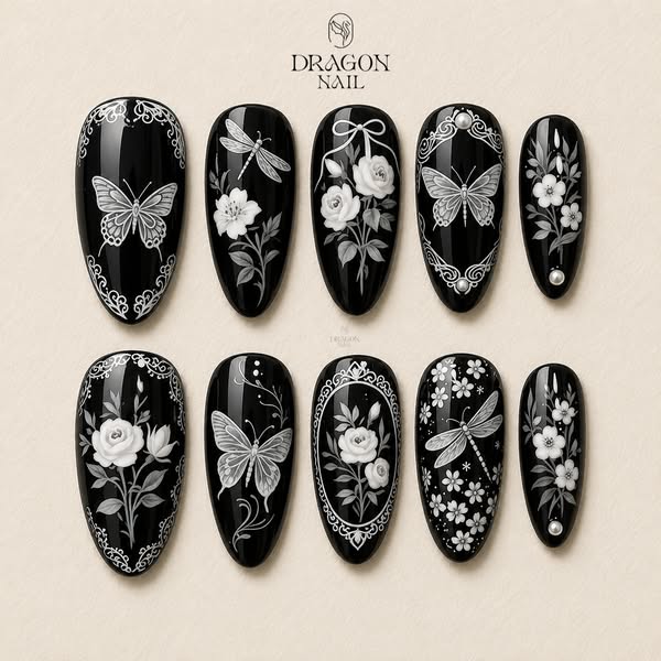 Butterfly Floral Elegance Press On Nails