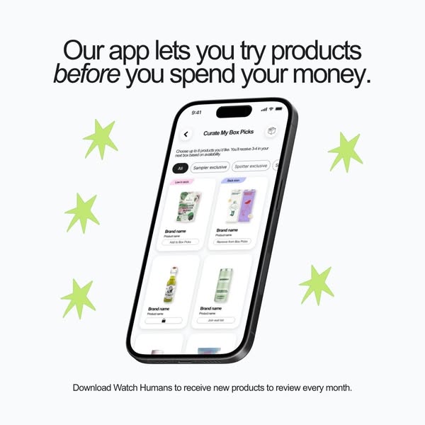 Download our app that sends you new products to review every month.