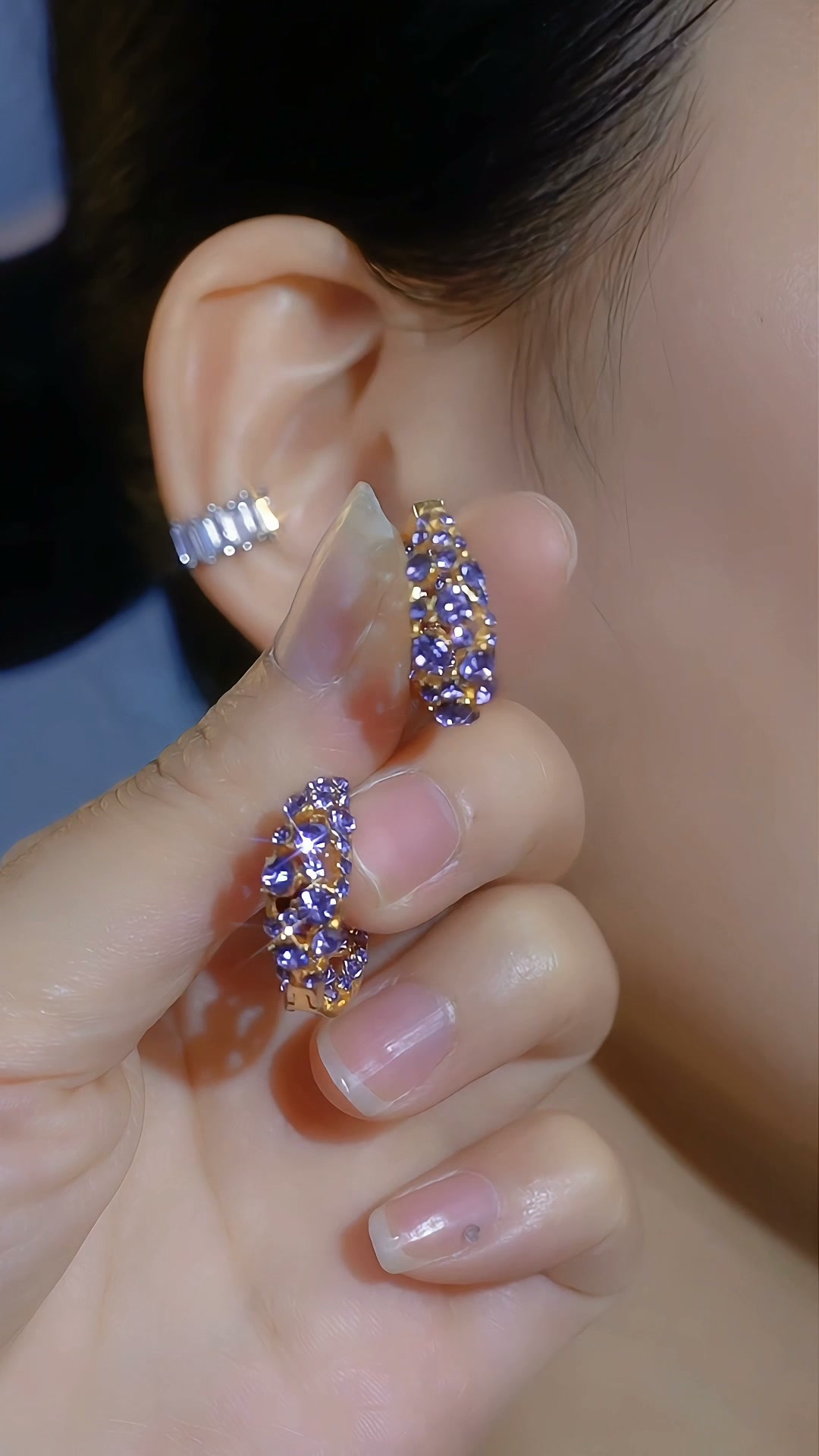 50%off - Elegant Purple Hoop Earrings