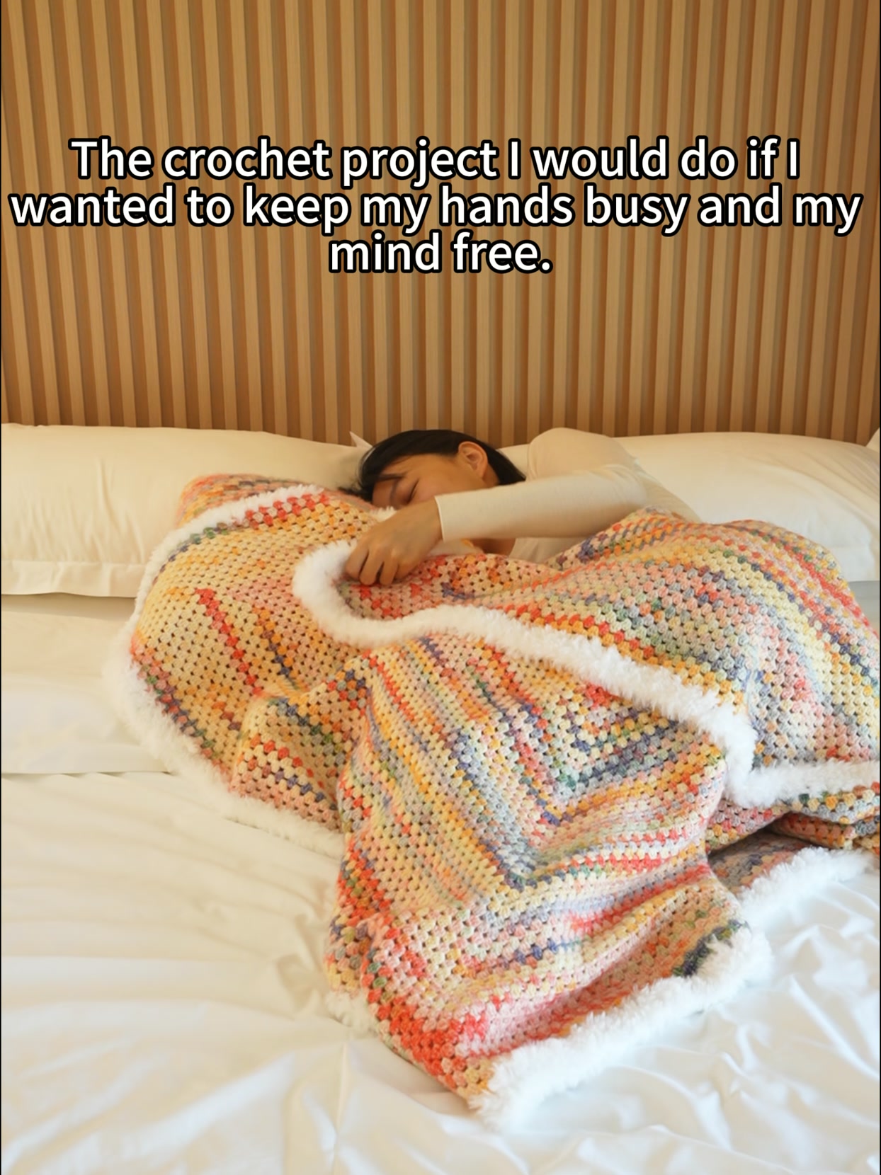 My First Crochet Lesson Became a Blanket