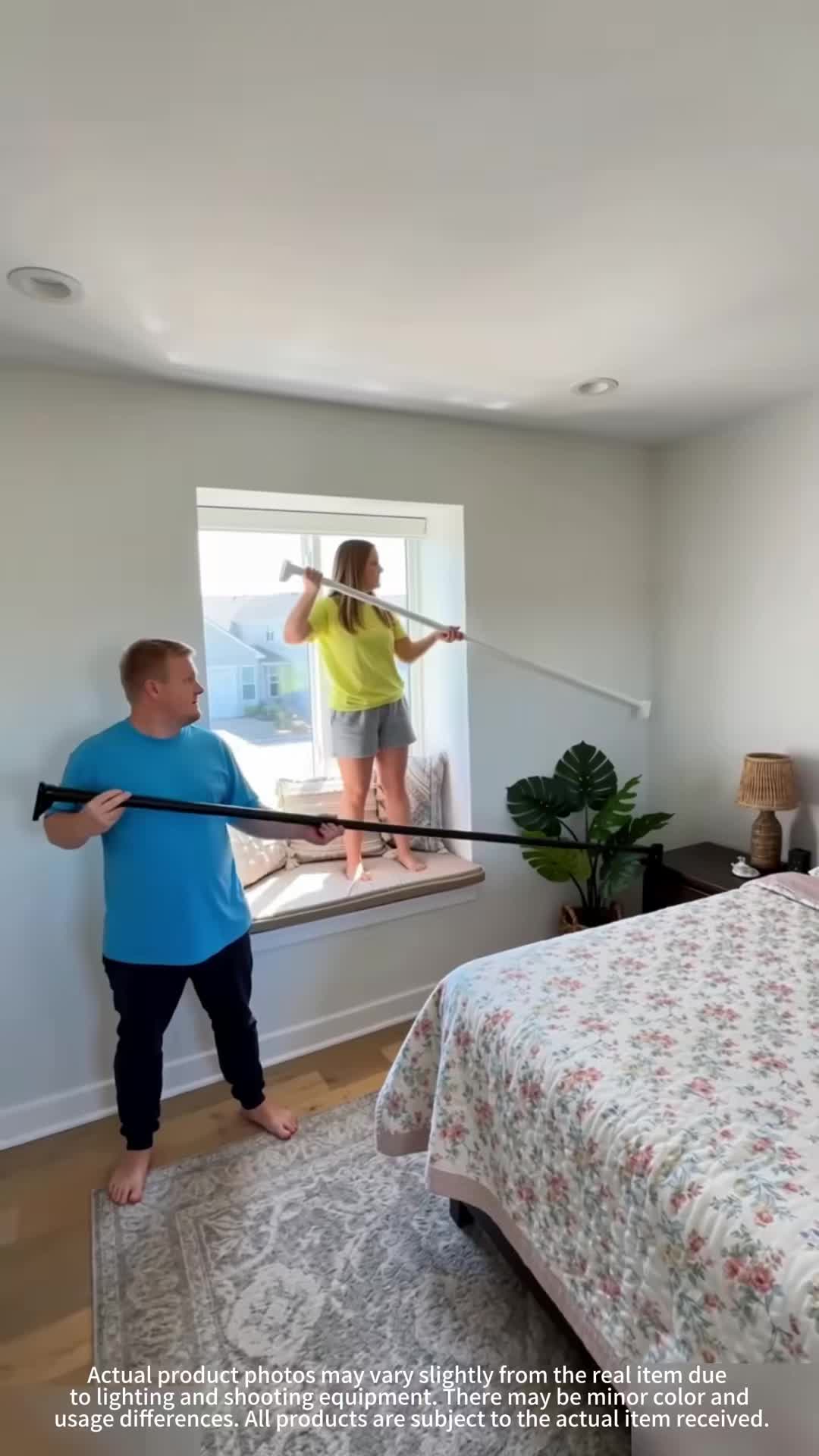 A telescopic rod that fits almost anywhere — no tools, no drilling, no fuss.