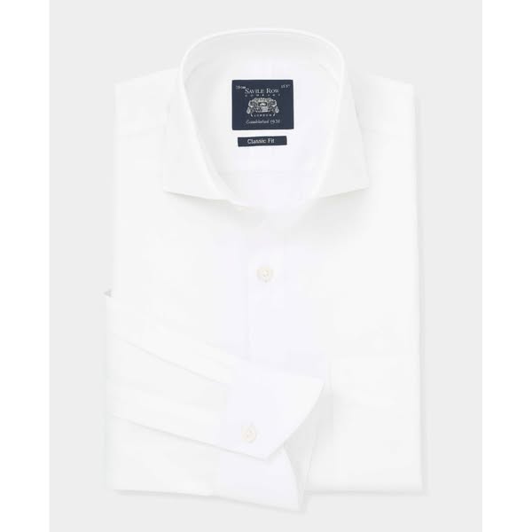 White Poplin Classic Fit Formal Shirt - Single Cuff