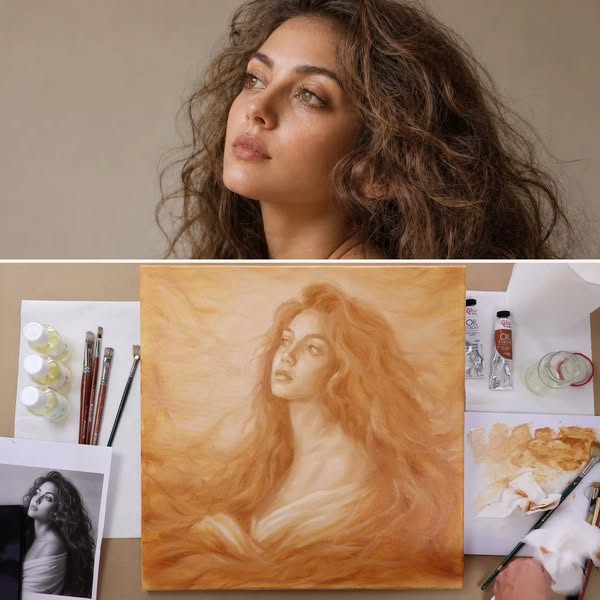 Paint Dreamy One-Color Oil Portraits