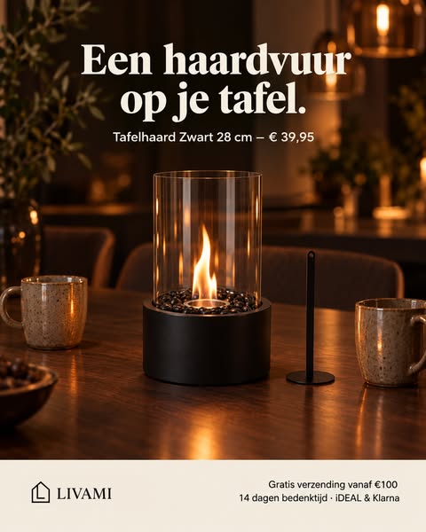 Een haardvuur op je tafel – € 39,95