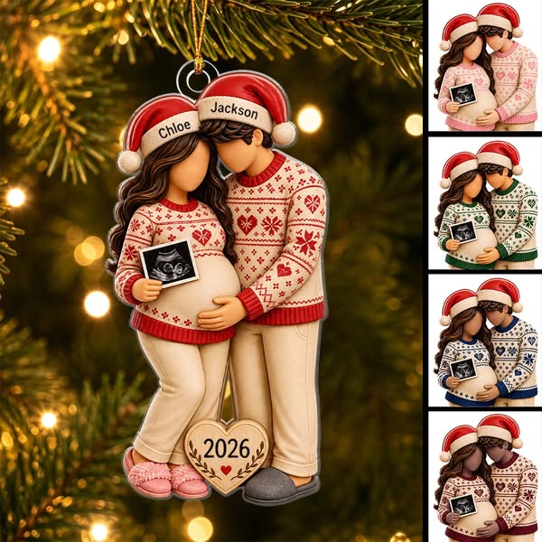 Personalized Pregnancy Christmas Ornament