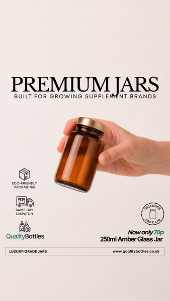 250ml Amber Glass Jars | Quality Bottles