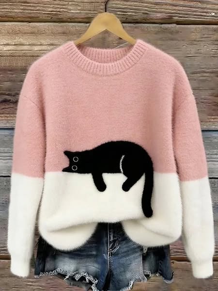 Minou - Suéter Polar de Algodón y Cachemira con Gato