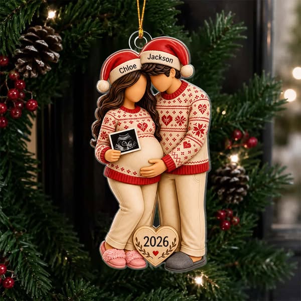 Personalized Pregnancy Christmas Ornament