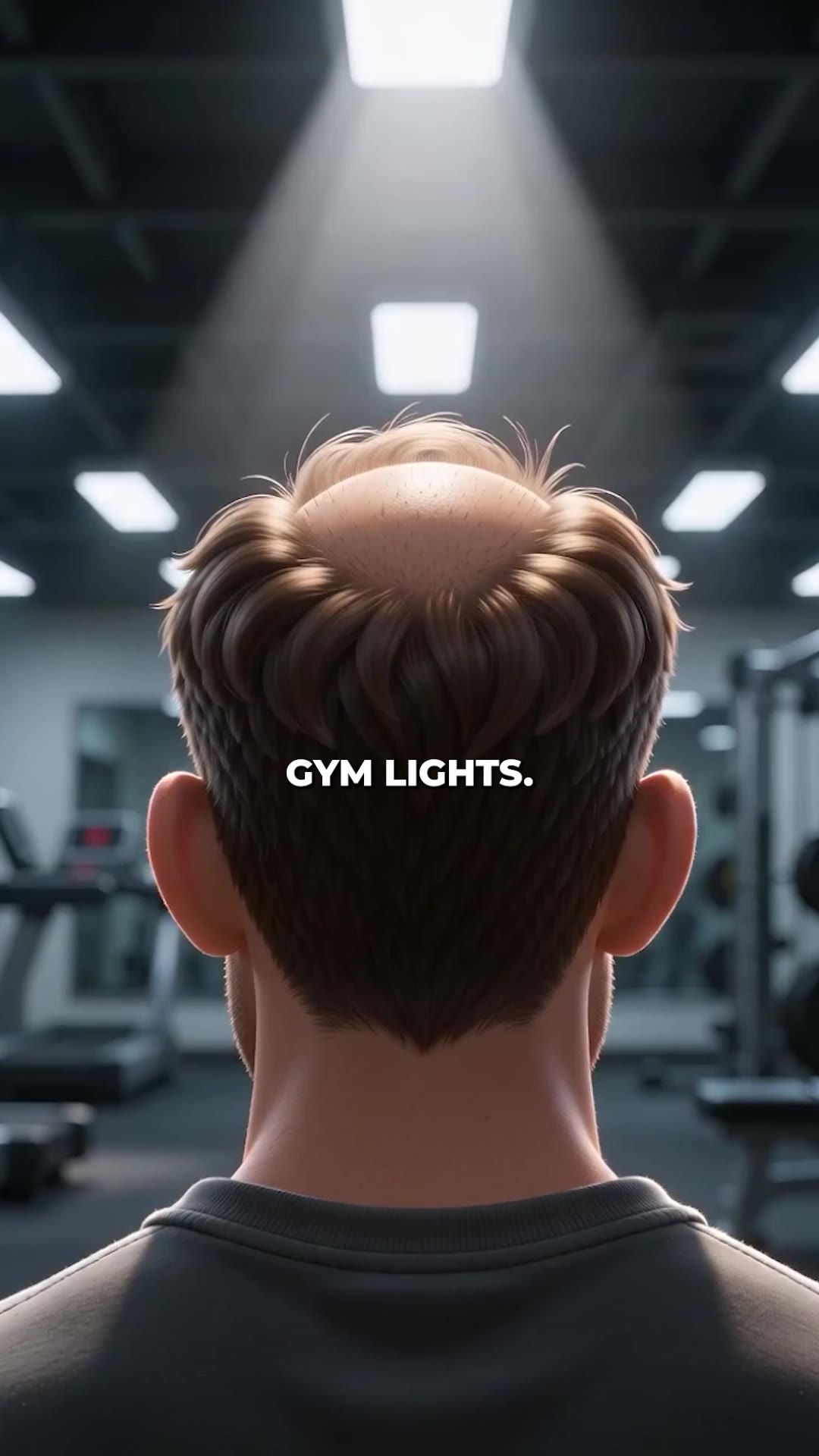 Less scalp under overhead light
