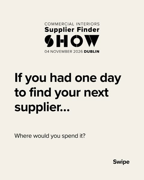 Register your FREE ticket – Commercial Interiors: Supplier Finder Show Dublin 2026 – The Alex Hotel Dublin