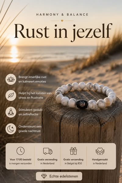 Witte Howliet Armband