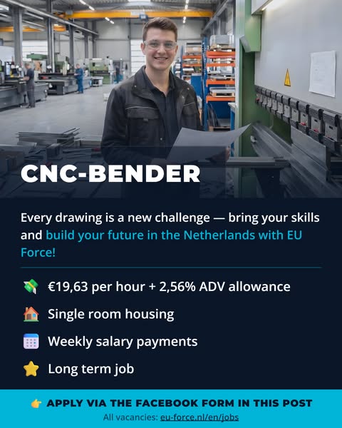 Vacancy CNC-bender Operator | Netherlands