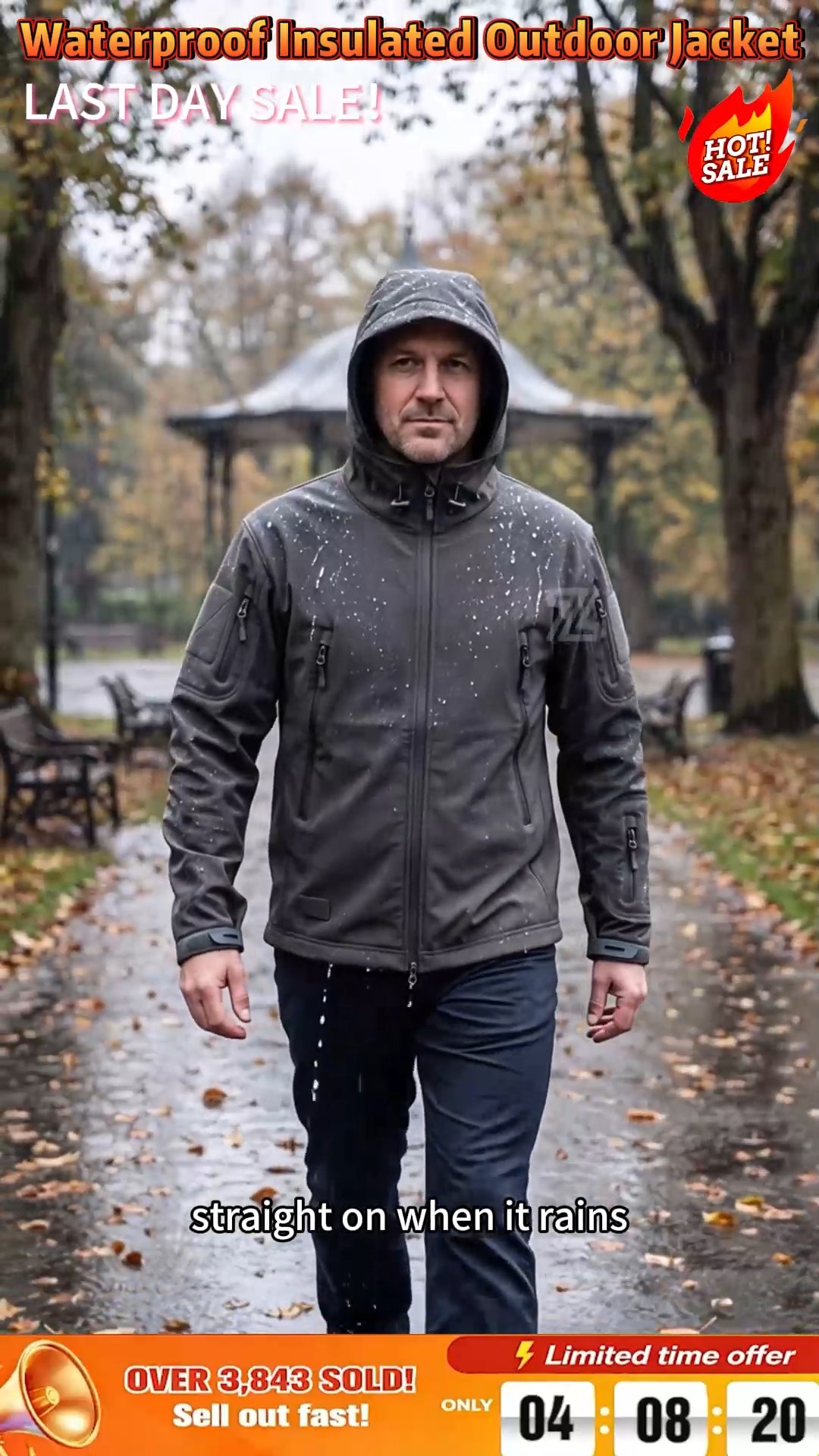 LAST DAY SALE!! Built for Wind & RainMen's Waterproof Insulated Outdoor Jacket