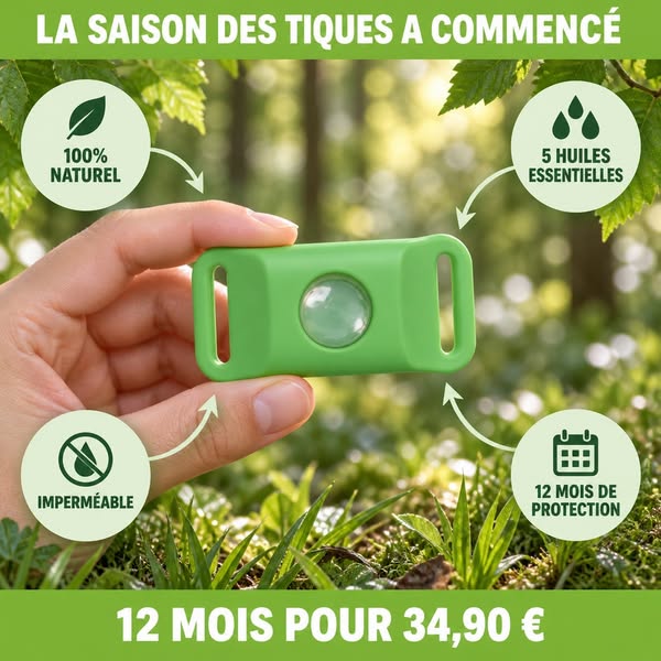 Un pendentif. 12 mois. Zéro tique.