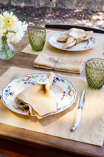 Lot 2 serviettes de tables en lin