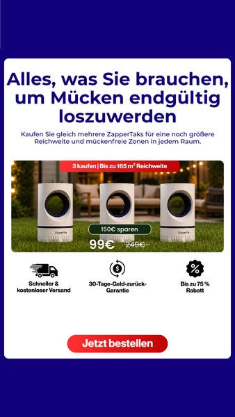 Genießen Sie die Zeit im Freien mit einer einfachen, lautlosen Mückenfalle.