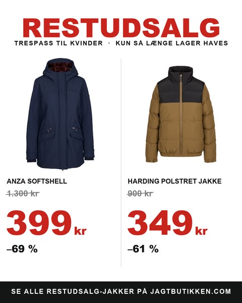 Restudsalg: Trespass jakker til kvinder