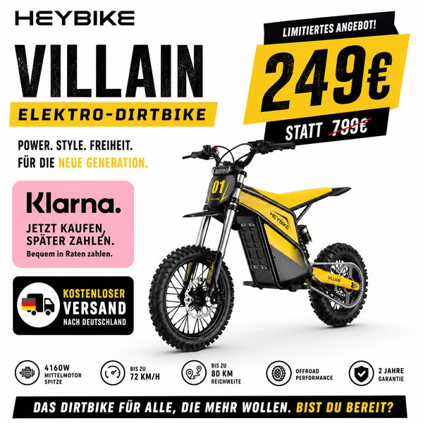 Heybike Villain für 249 € – endet in 24 Std.