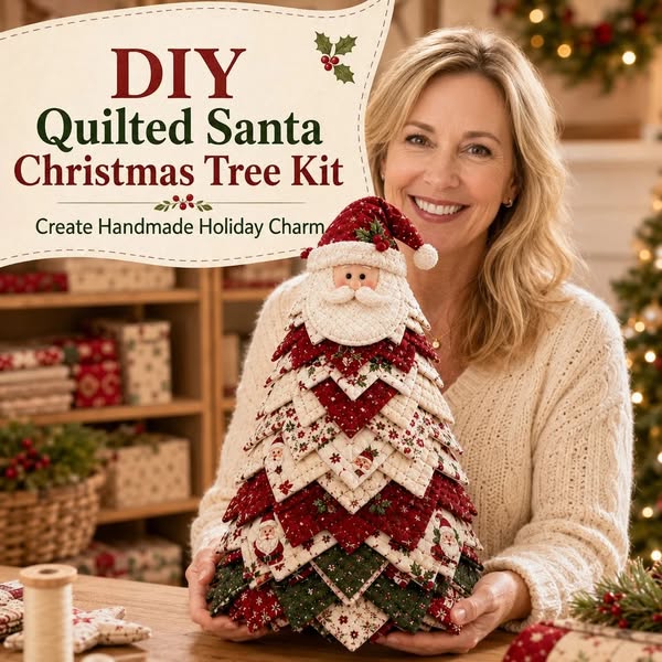 Beginner-Friendly Oversized DIY Quilted Santa Christmas Tree Kit