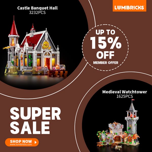 Up to 15% off Member Discounts at LUMIBRICKS' Medieval Castle Banquet Hall 3232PCS