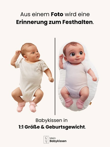 1:1 wie bei der Geburt – mit Gewicht & Größe