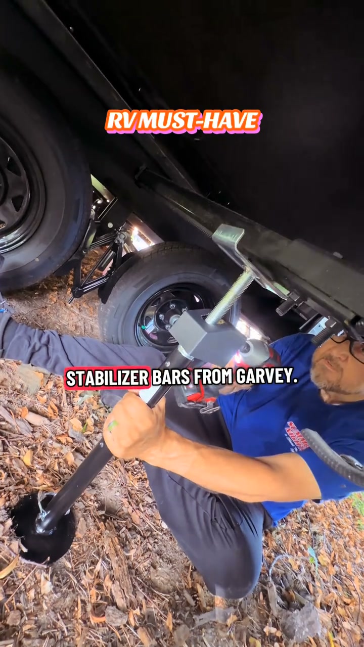 Garvee Adjustable Stabilizer Jack's to hold up the frame of a travel trailer or RV