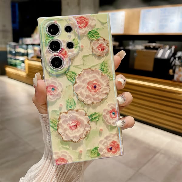 For Samsung - Ins Hot Oil Painting Flower Phone Case