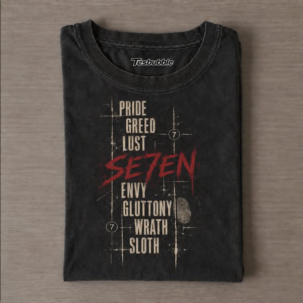 Shop Now-Se7en classic horror movie t-shirt