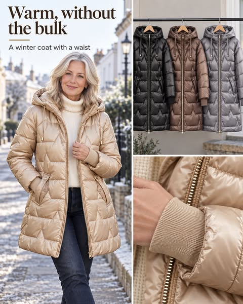 Hooded Quilted Puffer Coat · £69.95