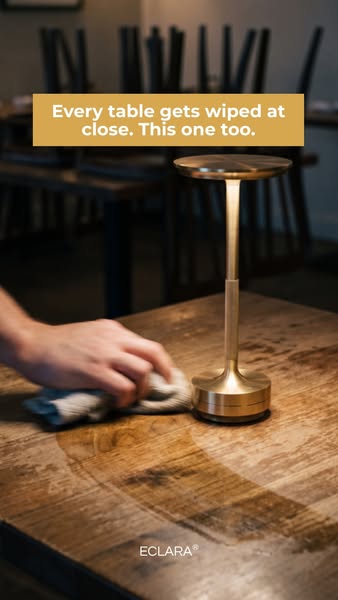 Wipes clean at close