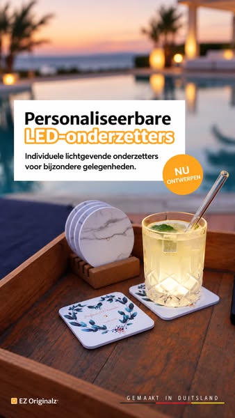 Lichtgevende onderzetters – Gemaakt in Duitsland