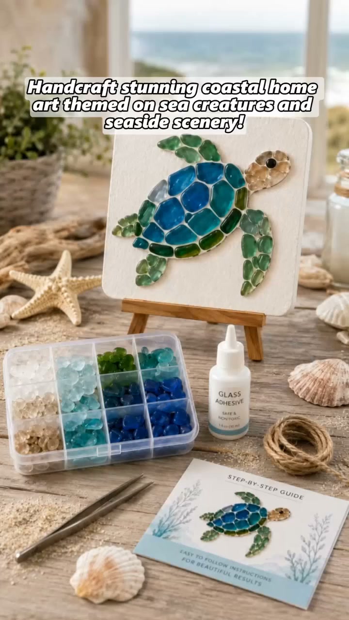 DIY-mosaikkit med havsglas och havsmotiv