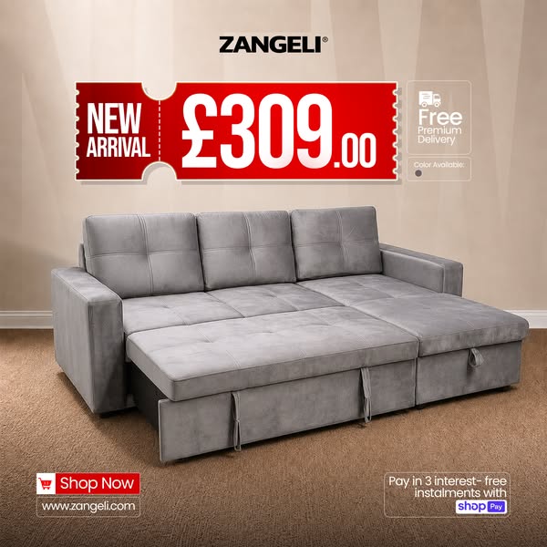 L Shape Sofa Bed – £309
