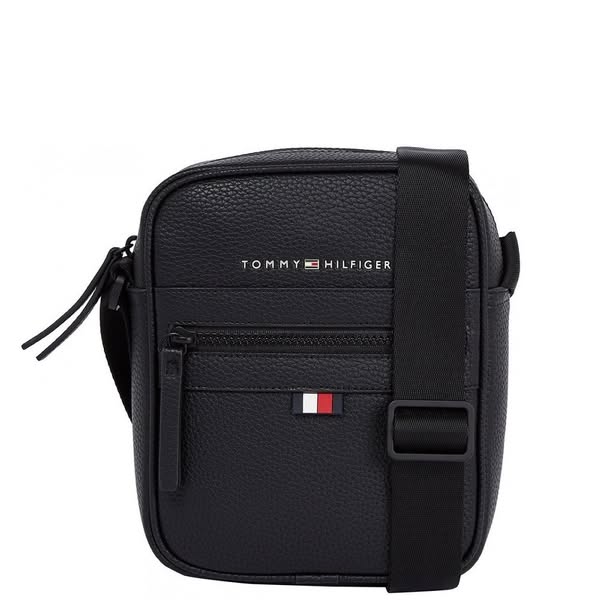 Ανδρική τσάντα Essential Small Reporter Crossover Bag σε μαύρο χρώμα της εταιρείας TOMMY HILFIGER.