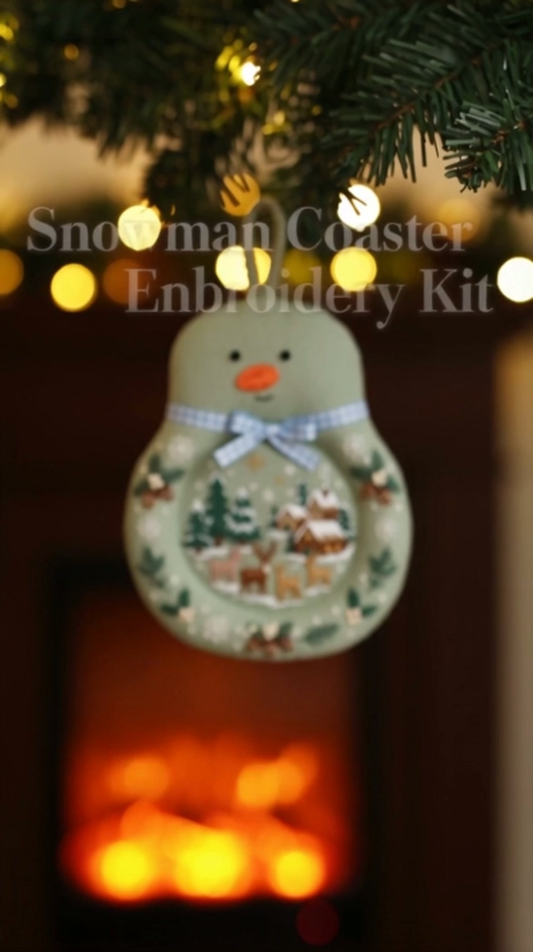 Snowman Coaster Embroidery Kit For Beginners