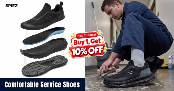 Men - Slip & oil resistant, slip-on, cushioning