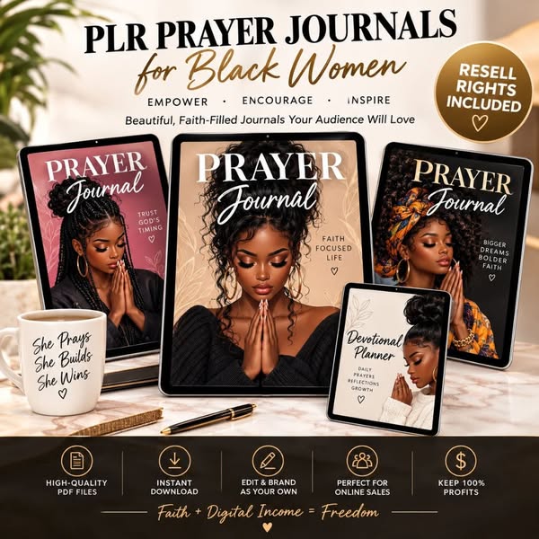 4 Prayer Journals. 211 Pages. Resell Rights Included.