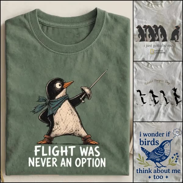 Swashbuckling Penguin Retro Tee
