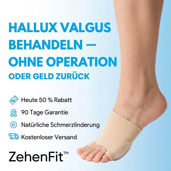 Endlich. Eine Hallux-valgus-Behandlung, die wirklich wirkt — ohne Operation.