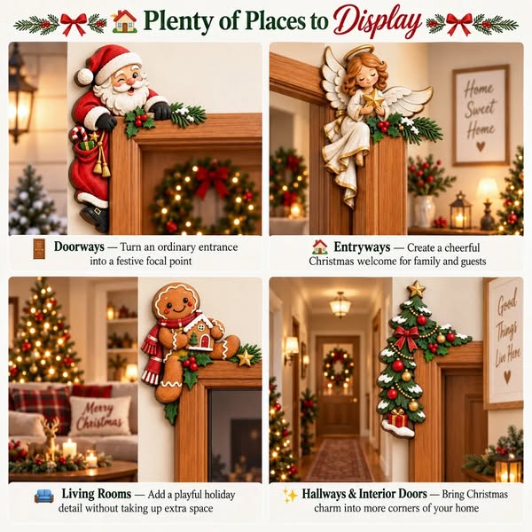 Christmas Peekaboo Door Frame Corner Decor