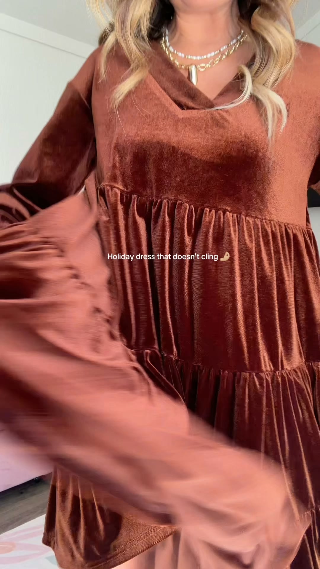 New Autumn/Winter Versatile Long-Sleeve Velvet Party Dress