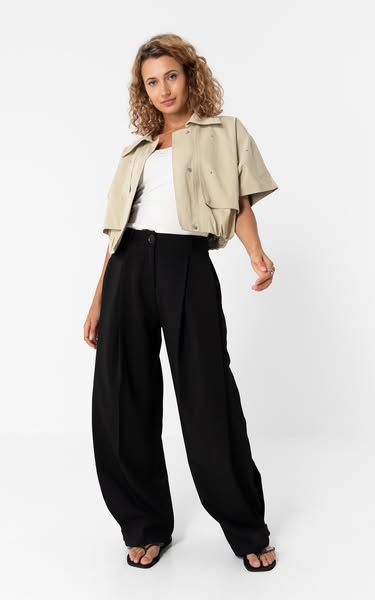Balloon fit pantalon - Zwart