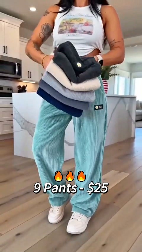 9 PAIRS FOR ONLY $24.95 — COTTON CORDUROY PANTS!