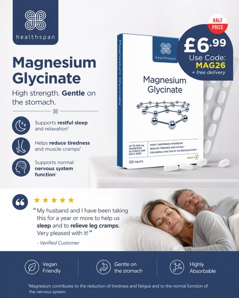 Magnesium Glycinate £6.99 + FREE DELIVERY