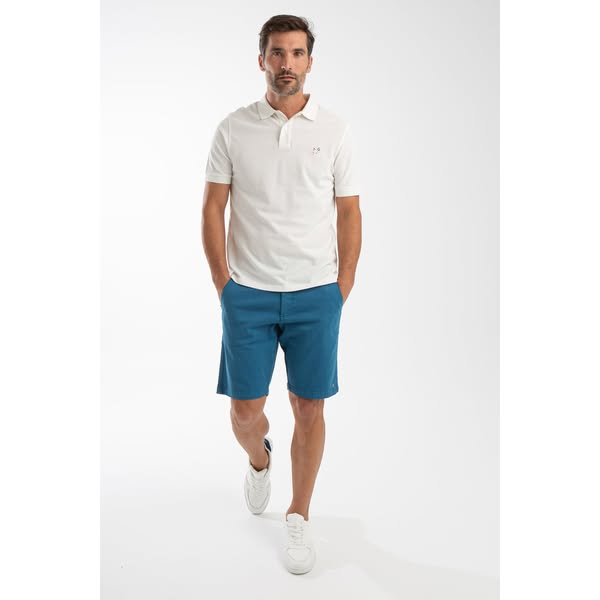 Polo Blanco Con Logos Bordados Colores