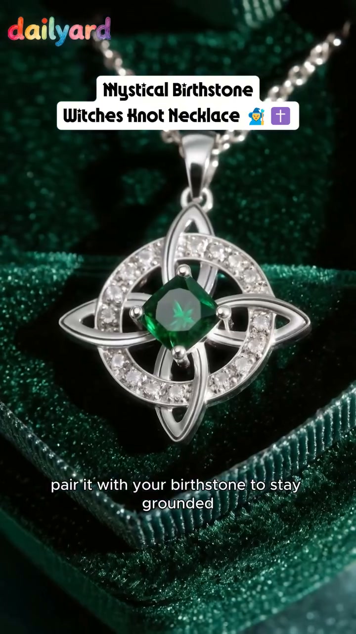 Mystical Birthstone Witches Knot Necklace