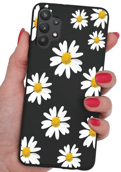 Etui malowane do Samsung Galaxy A32 5G wzór kwiatki + szkło
